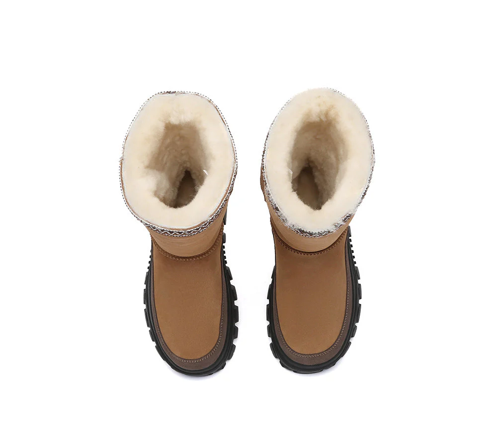 UGG Boots Sheepskin Wool Chunky Platform Tall Glacelle - Image 6