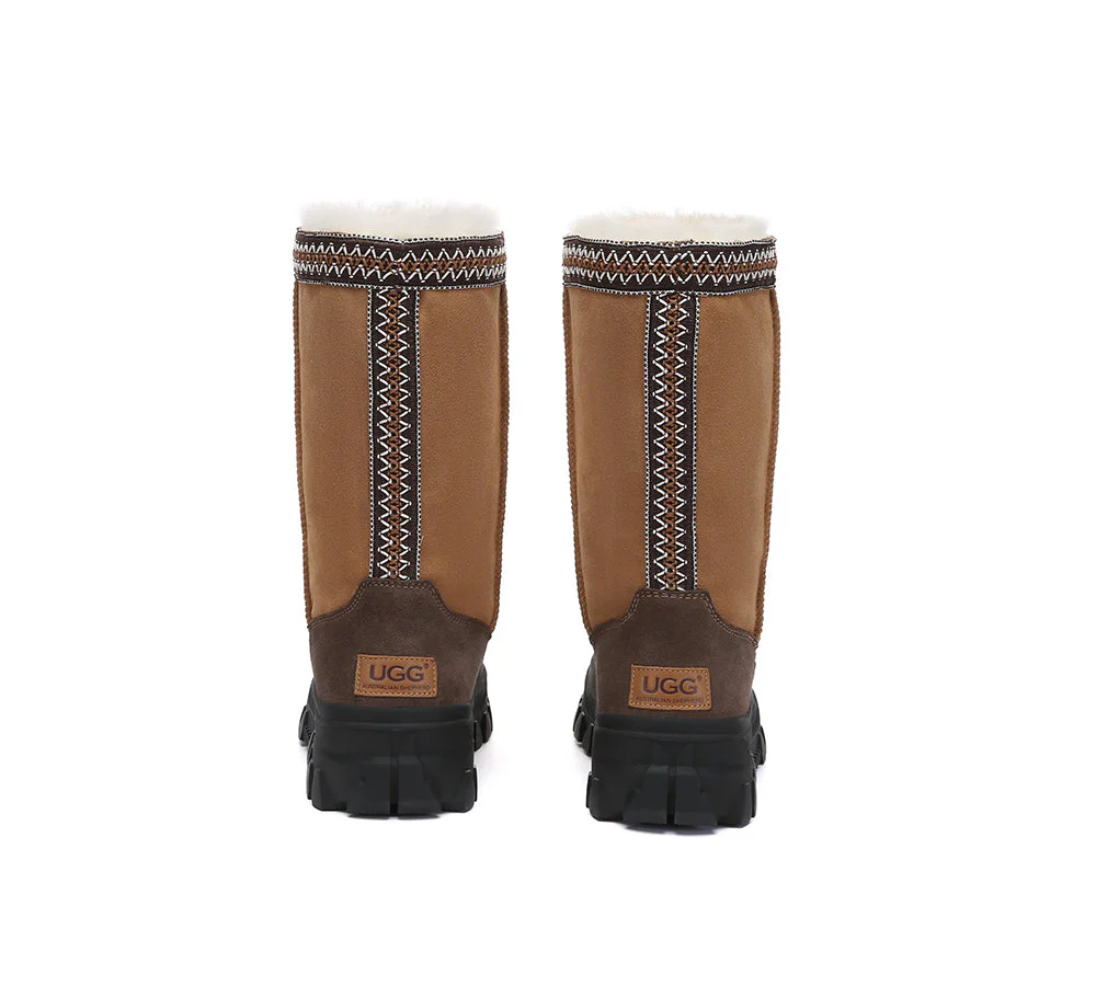 UGG Boots Sheepskin Wool Chunky Platform Tall Glacelle - Image 7