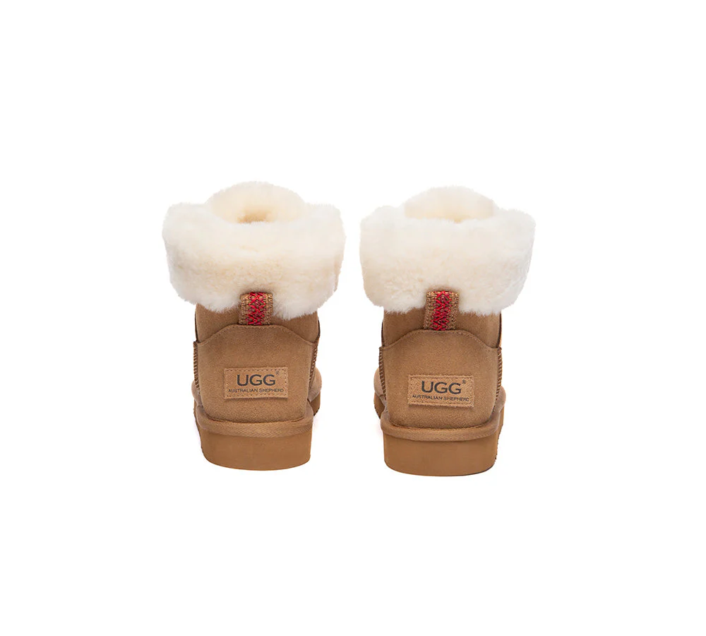 UGG Boots Sheepskin Wool Collar Lace Up Trego - Image 7