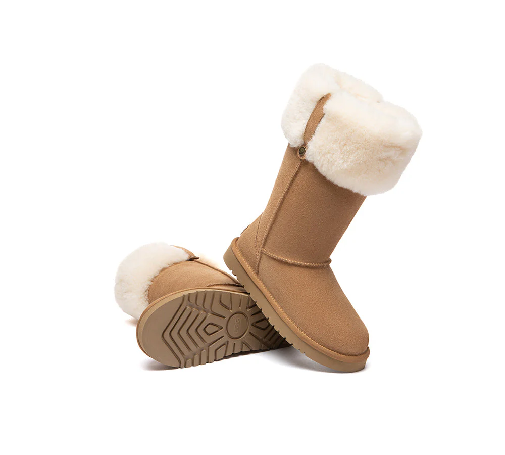 UGG Boots Sheepskin Wool Collar Tall Eleny - Image 2