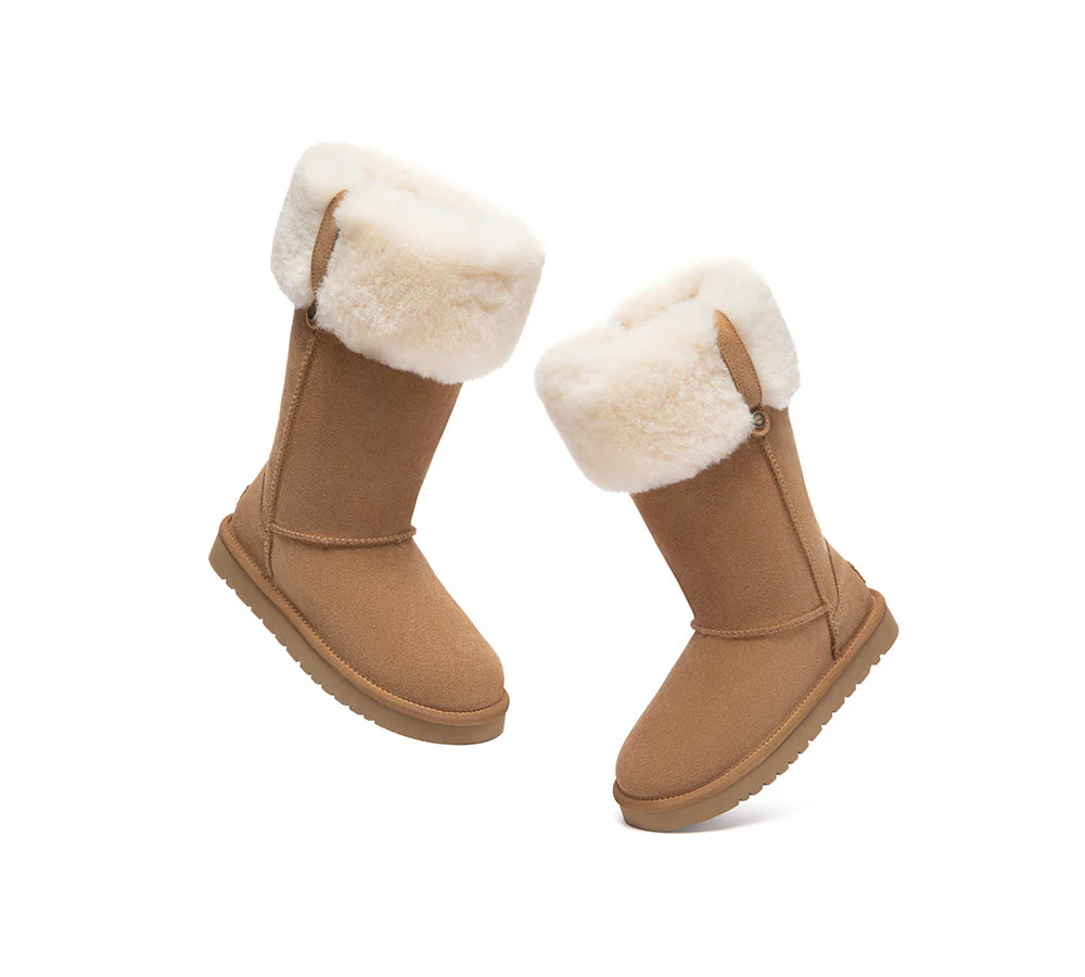 UGG Boots Sheepskin Wool Collar Tall Eleny - Image 4