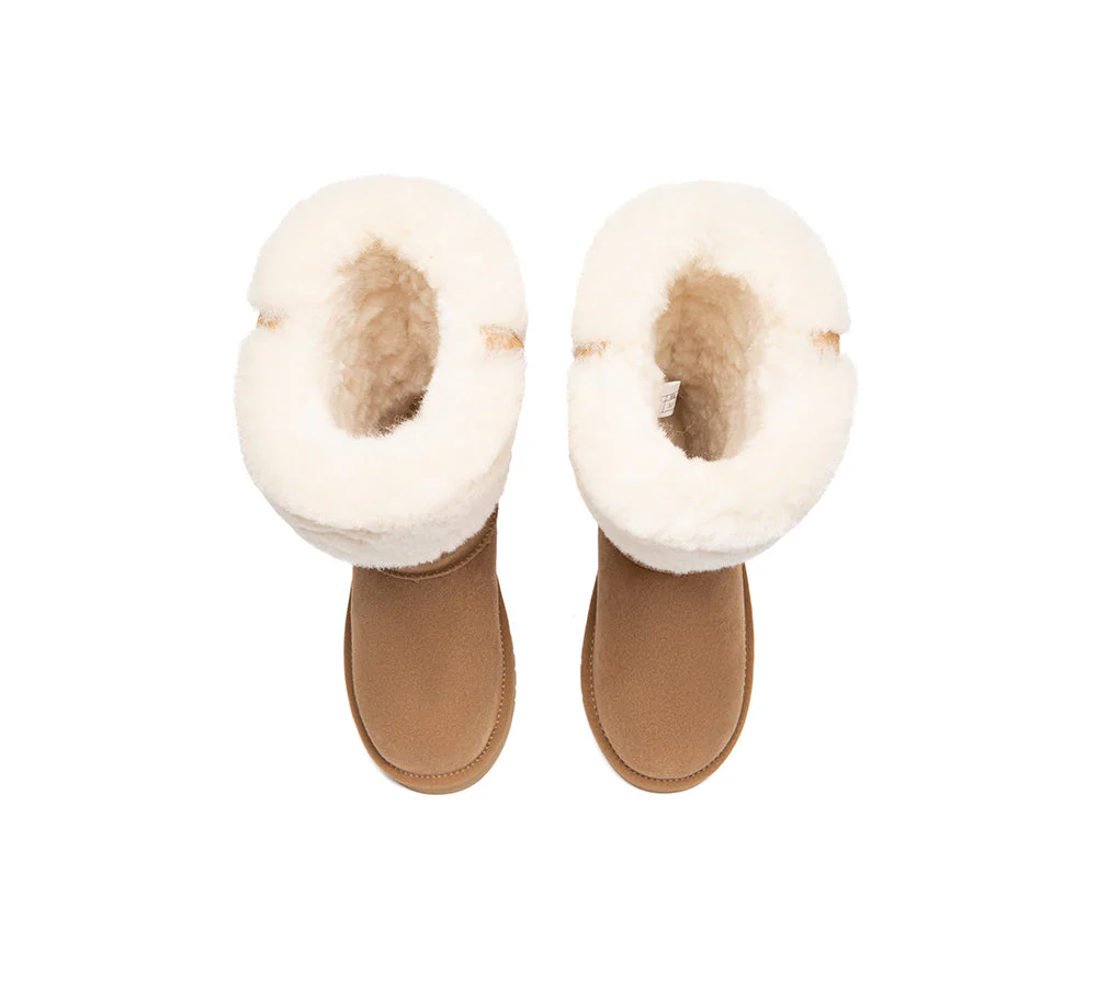 UGG Boots Sheepskin Wool Collar Tall Eleny - Image 5