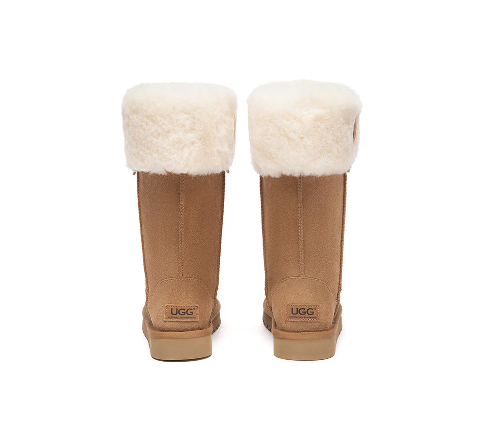 UGG Boots Sheepskin Wool Collar Tall Eleny - Image 6