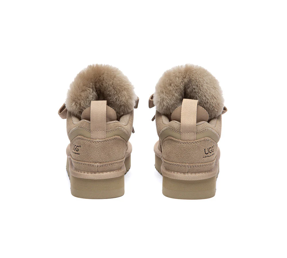 UGG Boots Sheepskin Wool Lace Up Platform Sneakers Parklyn - Image 7