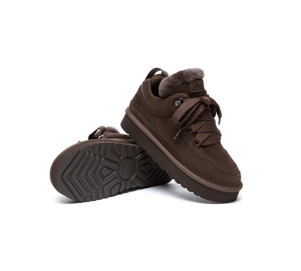 UGG Boots Sheepskin Wool Lace Up Platform Sneakers Parklyn - Image 9