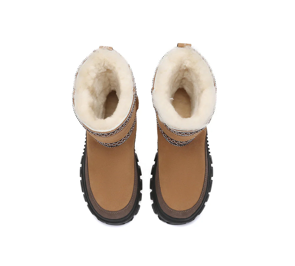 UGG Boots Sheepskin Wool Mid Calf Chunky Platform Glacelle - Image 6
