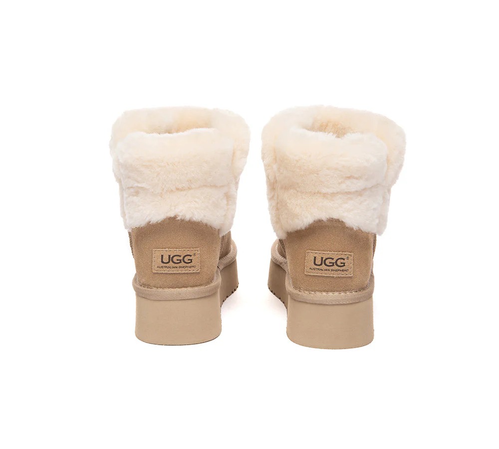 UGG Boots Sheepskin Wool Shearling Ankle Platform Oatha - Image 13