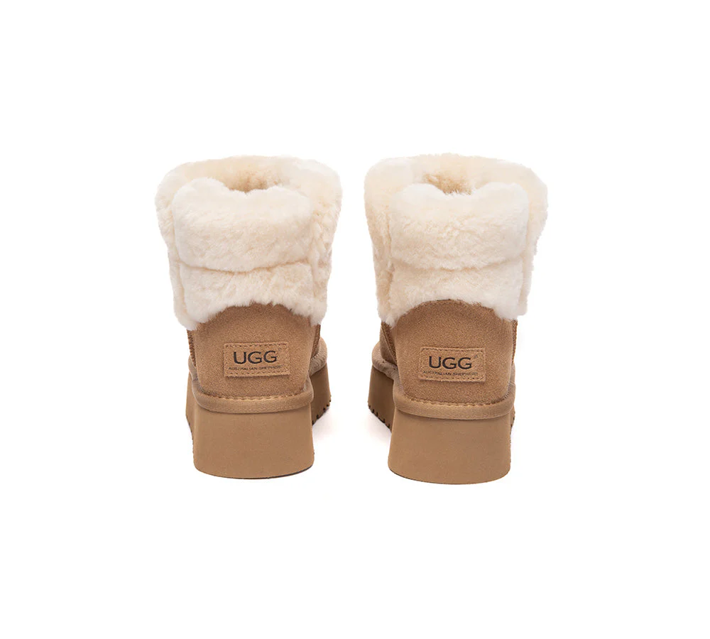 UGG Boots Sheepskin Wool Shearling Ankle Platform Oatha - Image 7