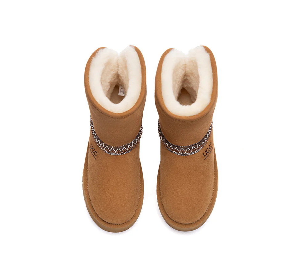 UGG Boots Sheepskin Wool Short Knitted Platform Fayle - Image 6