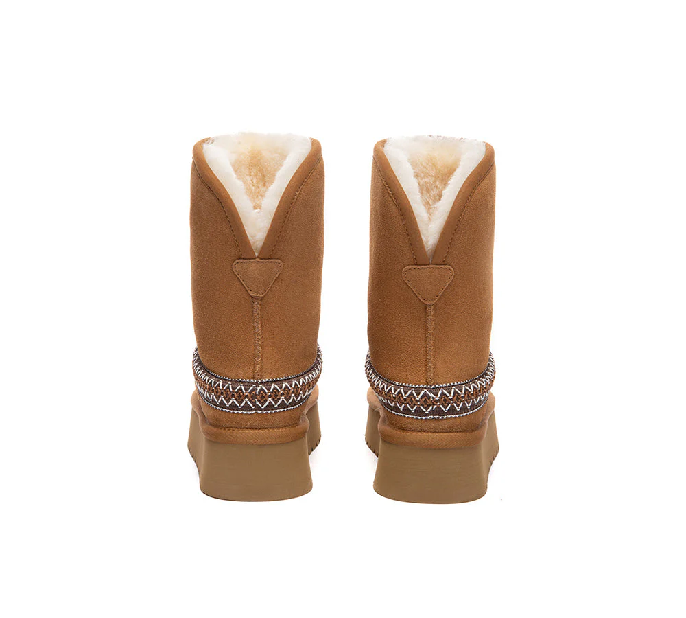 UGG Boots Sheepskin Wool Short Knitted Platform Fayle - Image 7