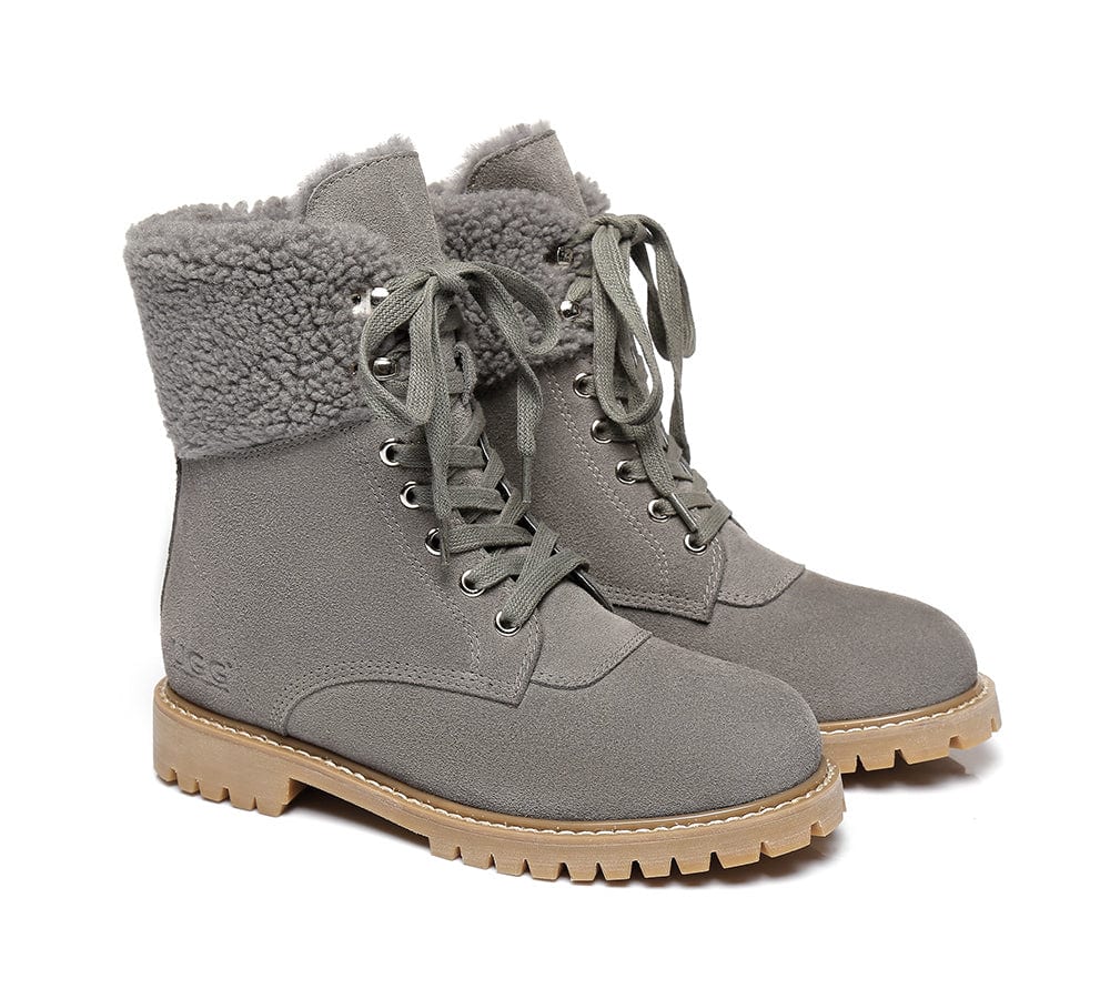 UGG Boots Women Fashion Chunky Sheepskin Wool Boots Mina - Image 10