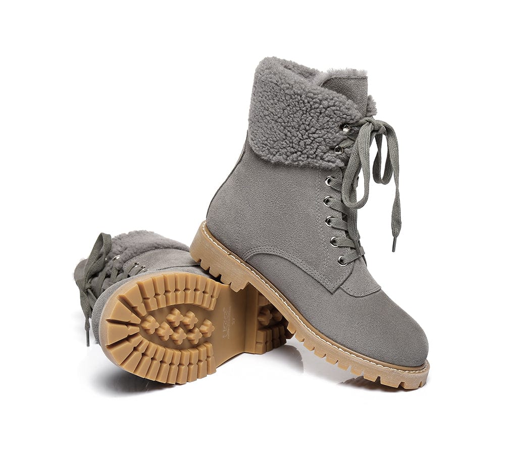 UGG Boots Women Fashion Chunky Sheepskin Wool Boots Mina - Image 11