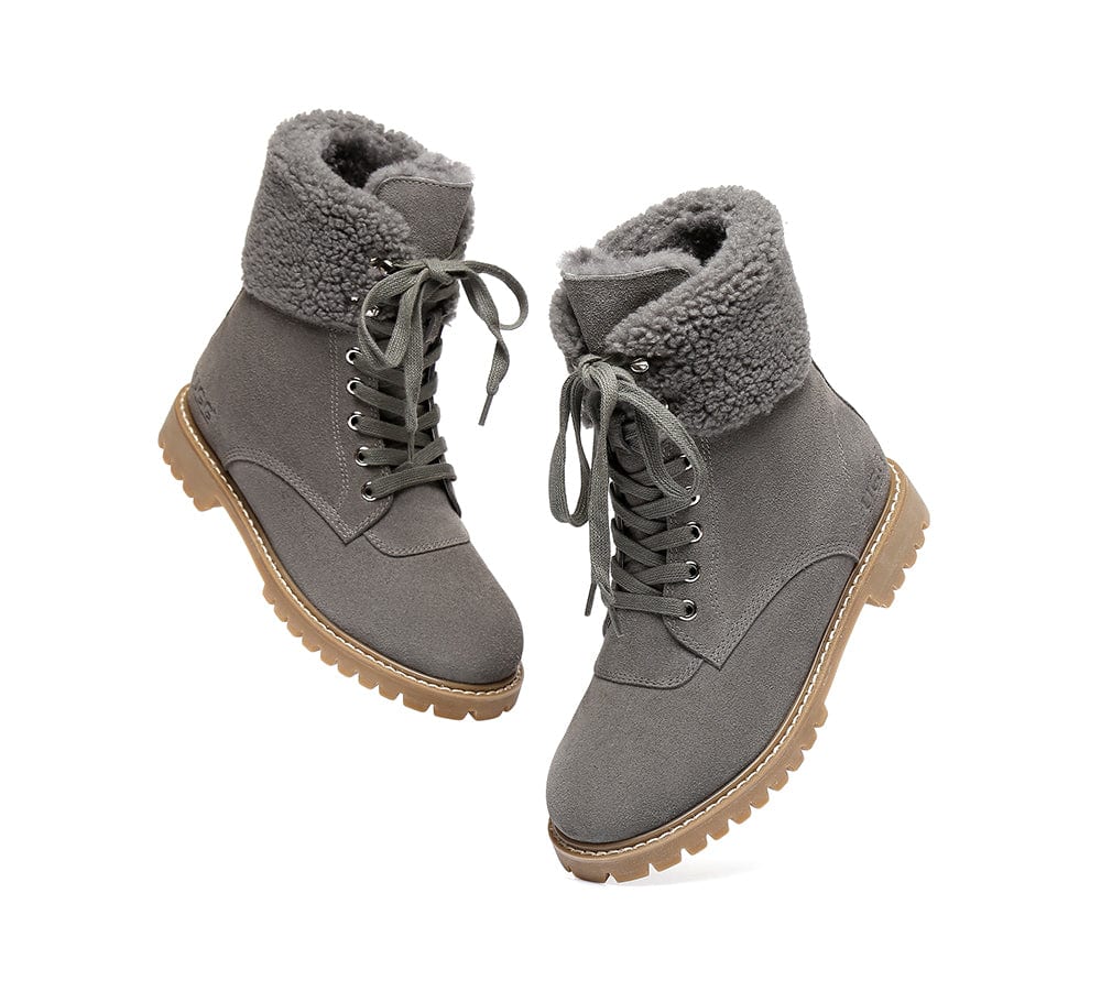 UGG Boots Women Fashion Chunky Sheepskin Wool Boots Mina - Image 13
