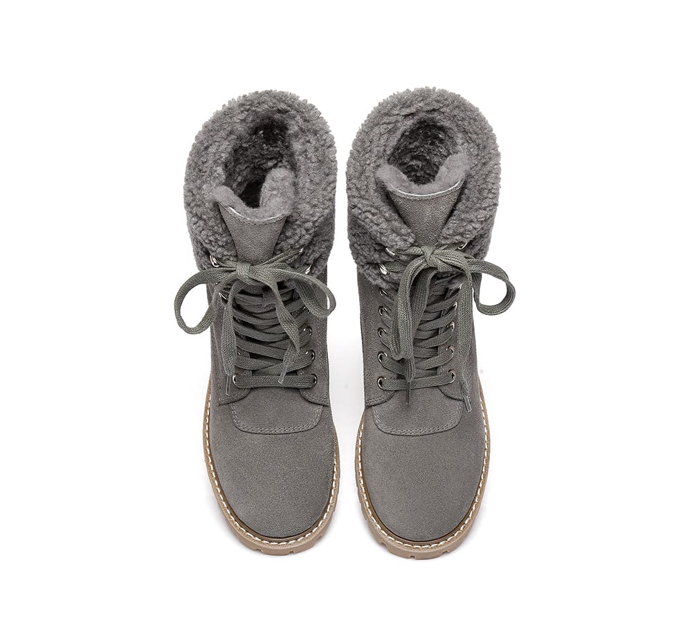 UGG Boots Women Fashion Chunky Sheepskin Wool Boots Mina - Image 14