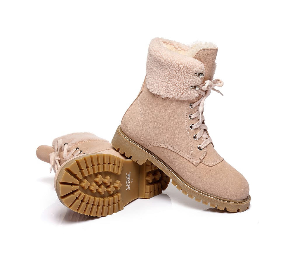 UGG Boots Women Fashion Chunky Sheepskin Wool Boots Mina - Image 18