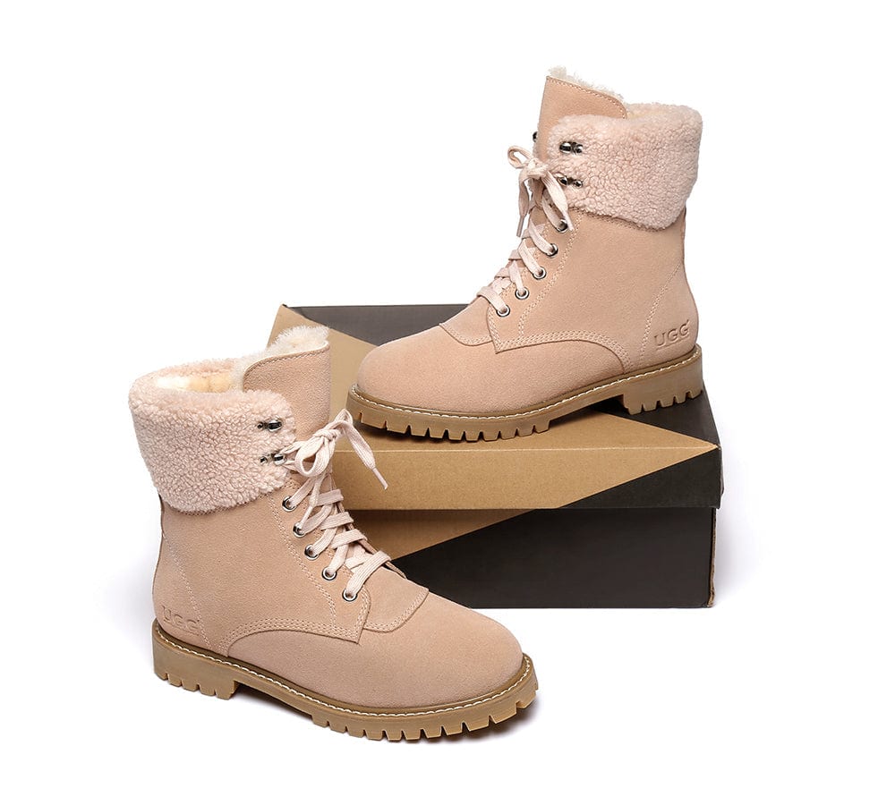 UGG Boots Women Fashion Chunky Sheepskin Wool Boots Mina - Image 20