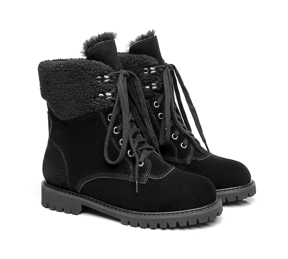 UGG Boots Women Fashion Chunky Sheepskin Wool Boots Mina - Image 23