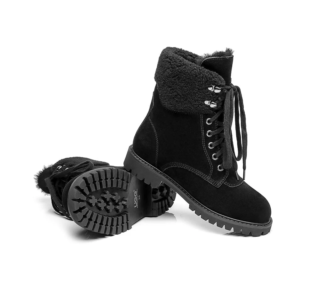 UGG Boots Women Fashion Chunky Sheepskin Wool Boots Mina - Image 24