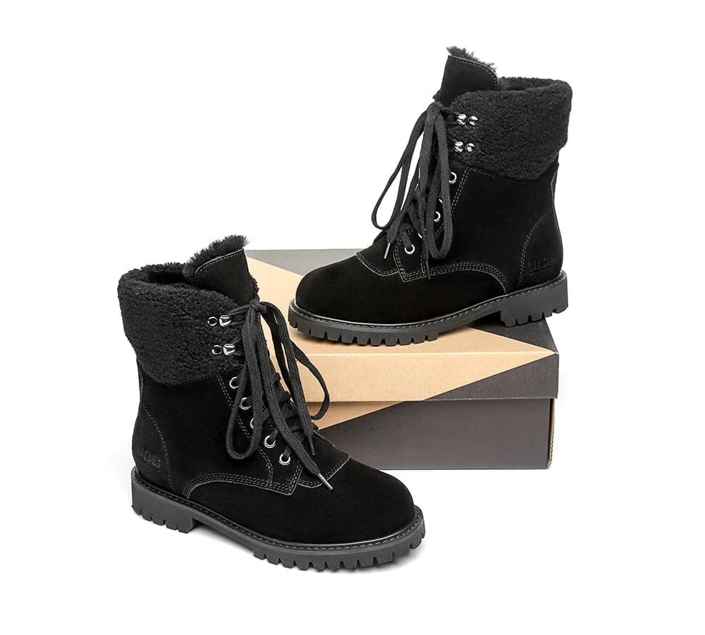 UGG Boots Women Fashion Chunky Sheepskin Wool Boots Mina - Image 26