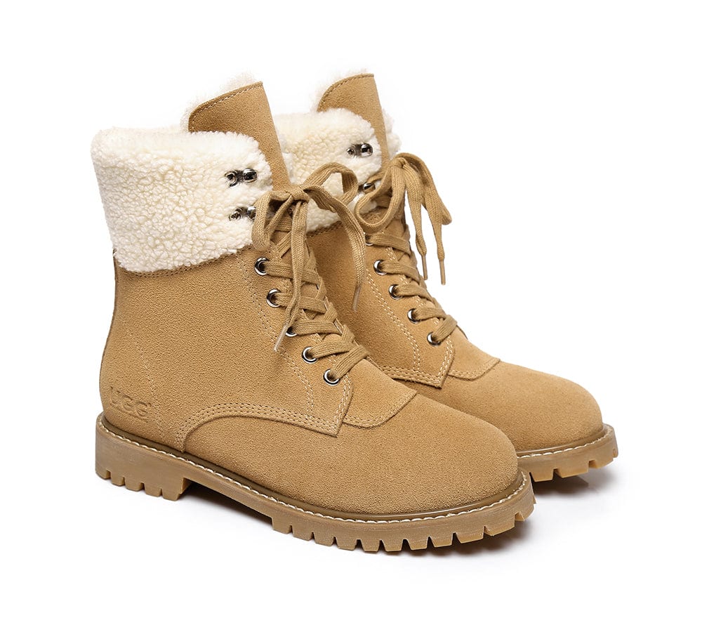 UGG Boots Women Fashion Chunky Sheepskin Wool Boots Mina - Image 3