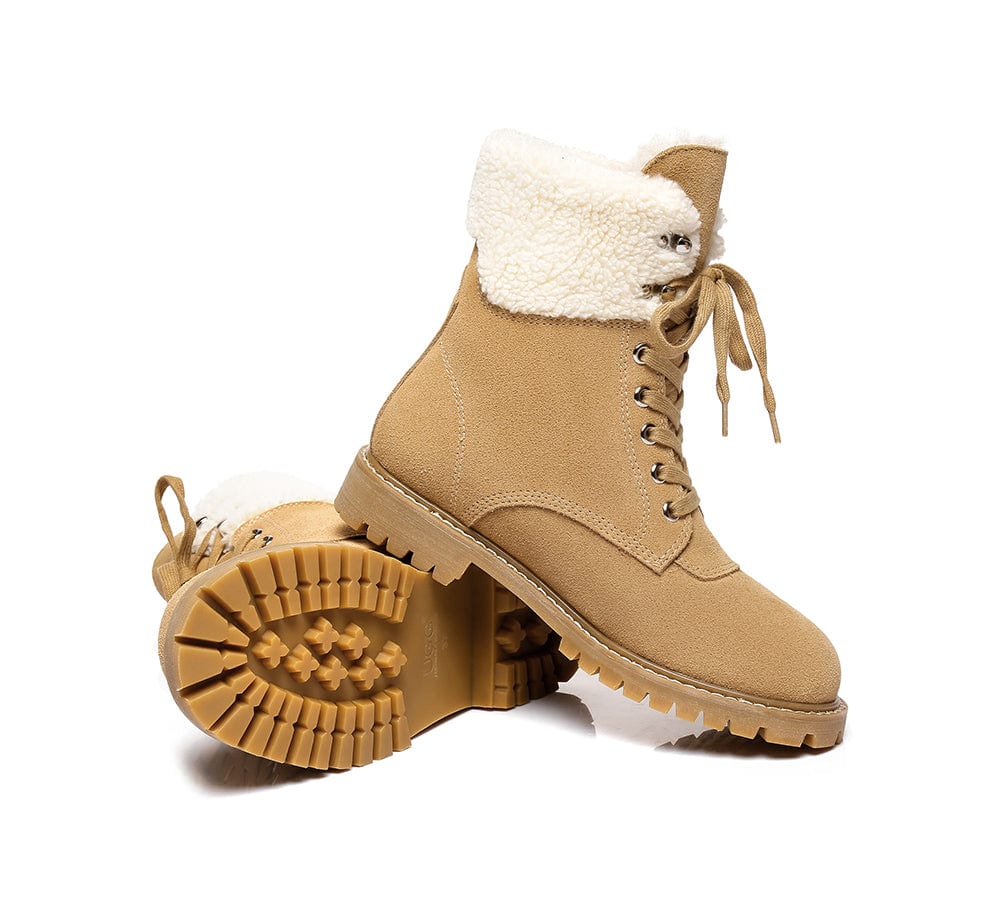 UGG Boots Women Fashion Chunky Sheepskin Wool Boots Mina - Image 4