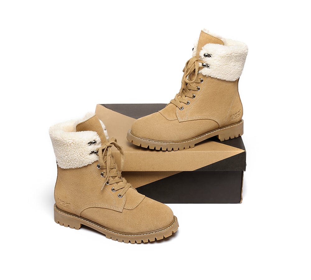 UGG Boots Women Fashion Chunky Sheepskin Wool Boots Mina - Image 5