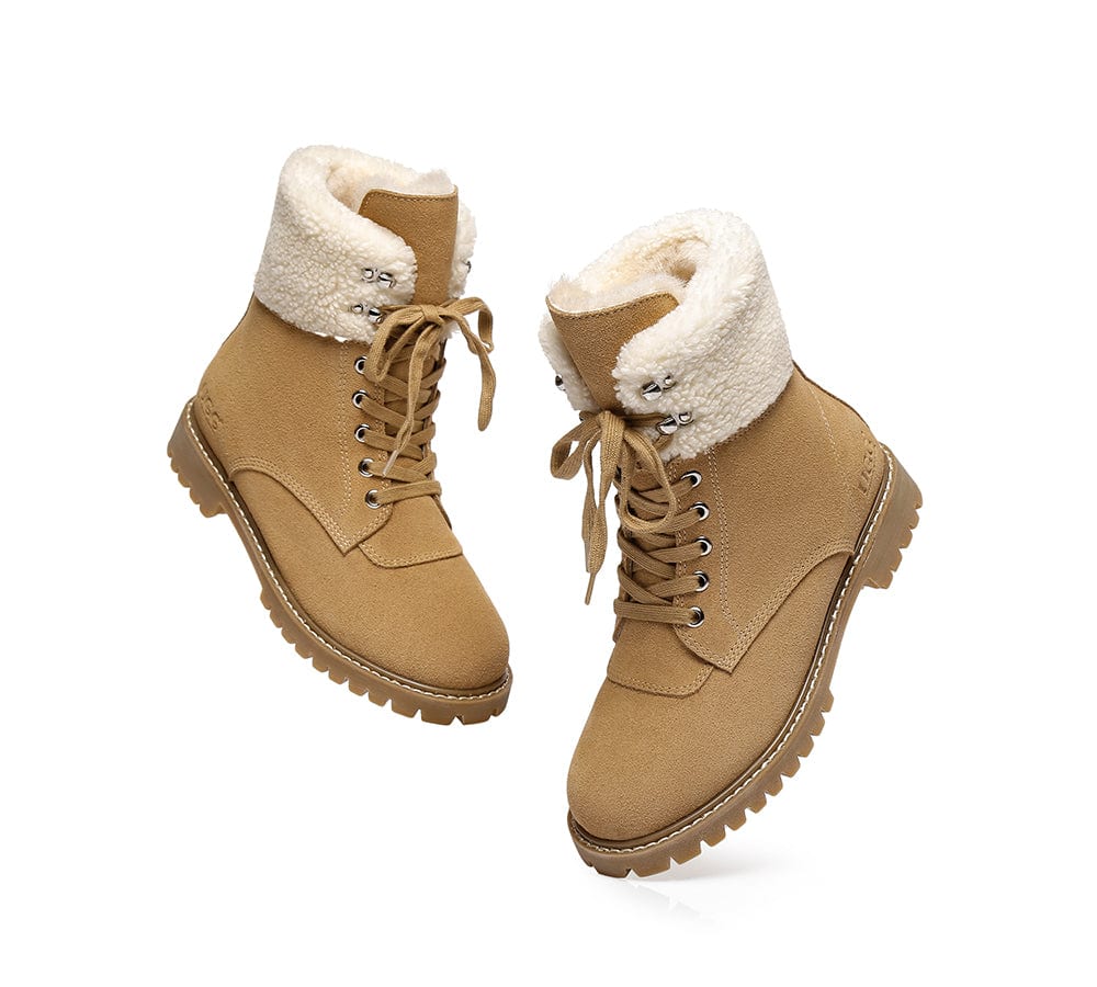 UGG Boots Women Fashion Chunky Sheepskin Wool Boots Mina - Image 6