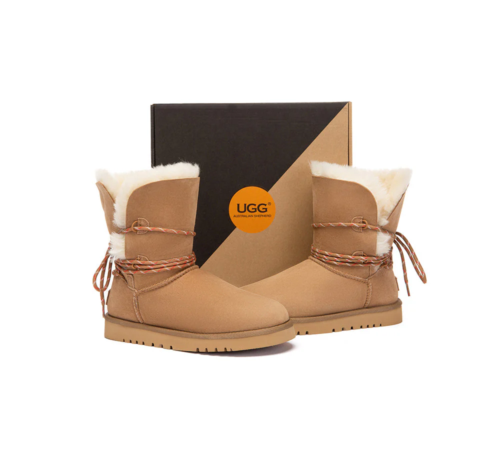UGG Boots Women Sheepskin Wool Laced Carmont - Image 4