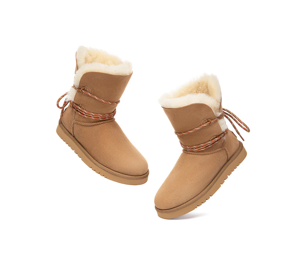 UGG Boots Women Sheepskin Wool Laced Carmont - Image 5