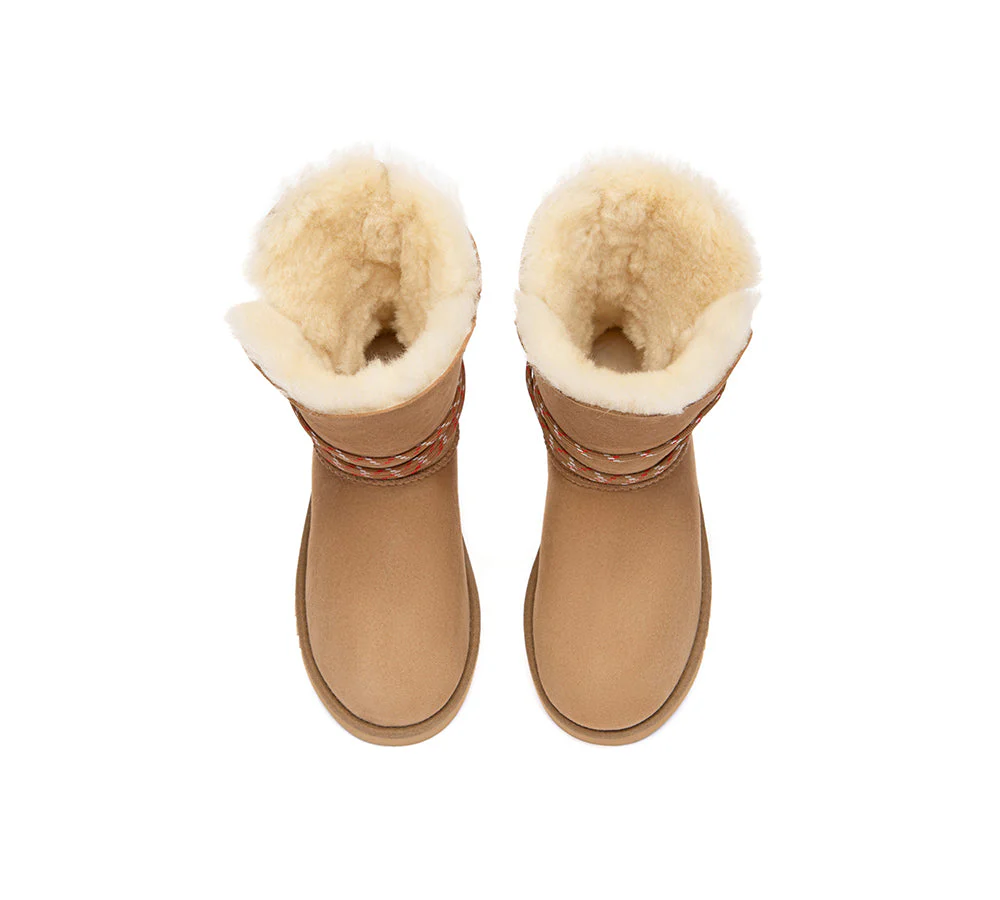 UGG Boots Women Sheepskin Wool Laced Carmont - Image 6
