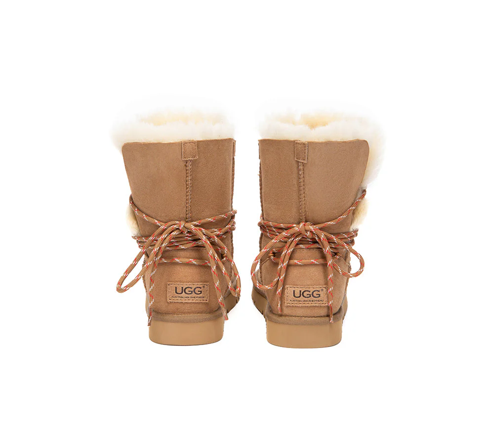 UGG Boots Women Sheepskin Wool Laced Carmont - Image 7