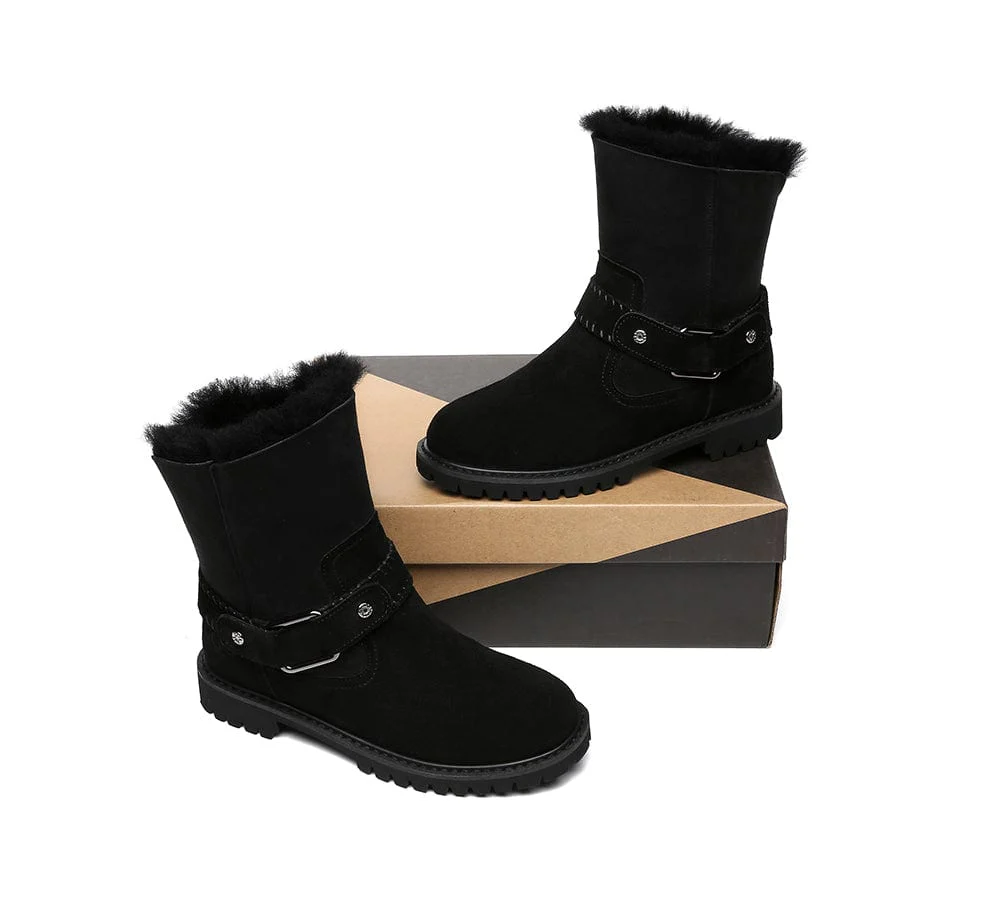 UGG Boots Women Sheepskin Wool Mid Calf Fashion Boots Sarah - Image 10