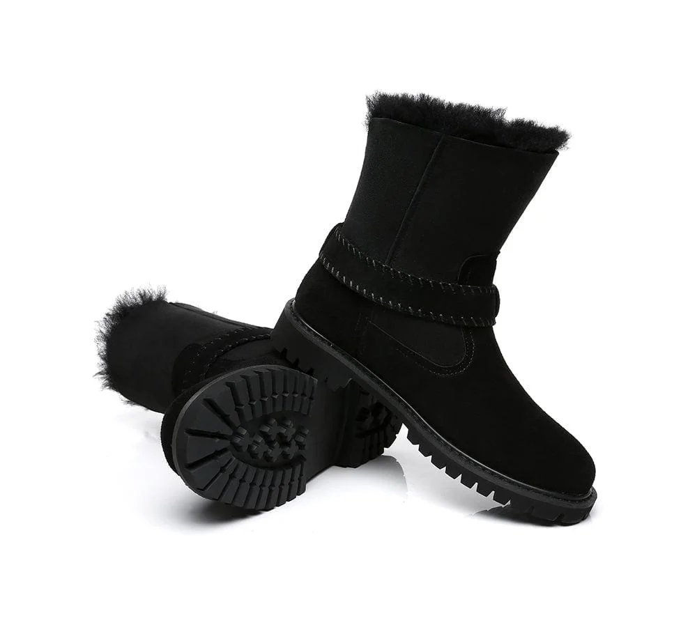 UGG Boots Women Sheepskin Wool Mid Calf Fashion Boots Sarah - Image 11