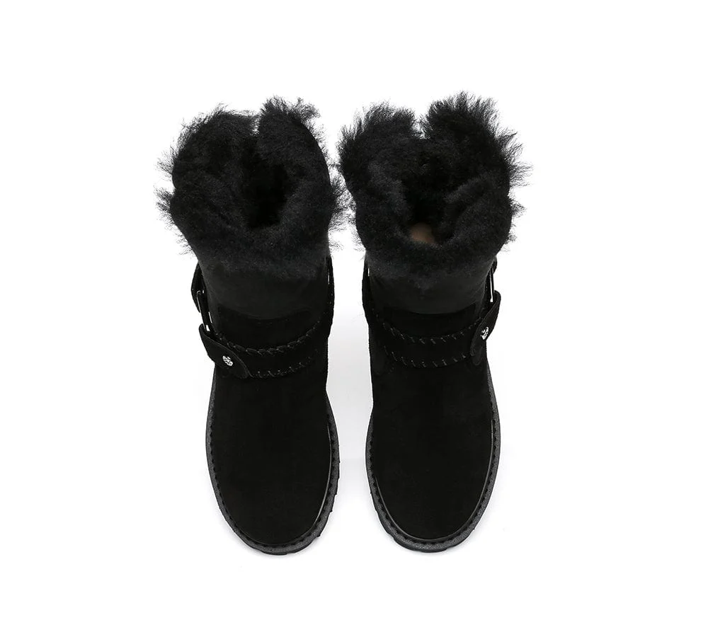 UGG Boots Women Sheepskin Wool Mid Calf Fashion Boots Sarah - Image 12