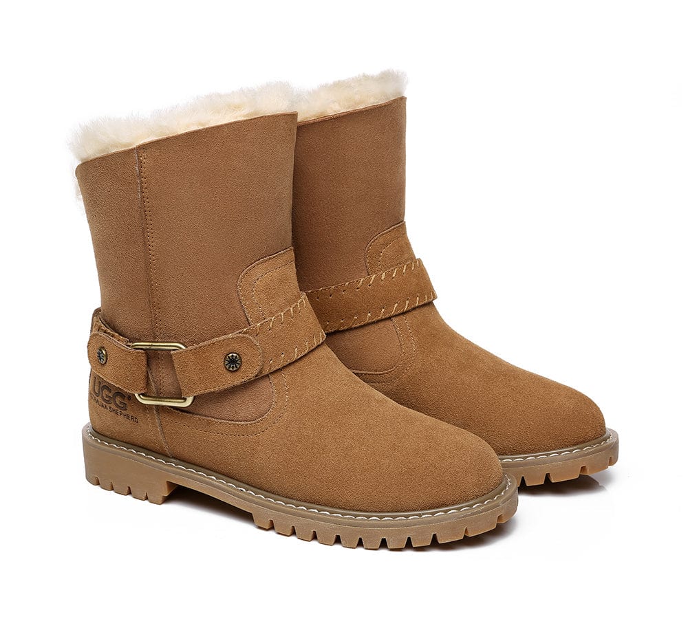 UGG Boots Women Sheepskin Wool Mid Calf Fashion Boots Sarah - Image 3