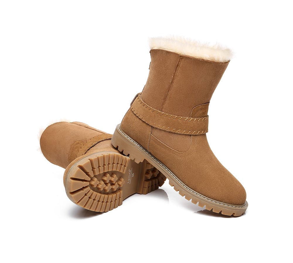 UGG Boots Women Sheepskin Wool Mid Calf Fashion Boots Sarah - Image 4