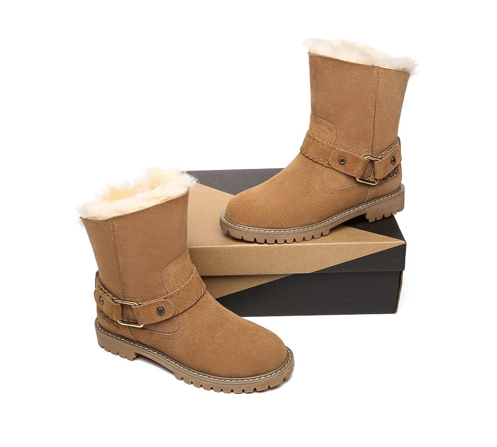 UGG Boots Women Sheepskin Wool Mid Calf Fashion Boots Sarah - Image 5