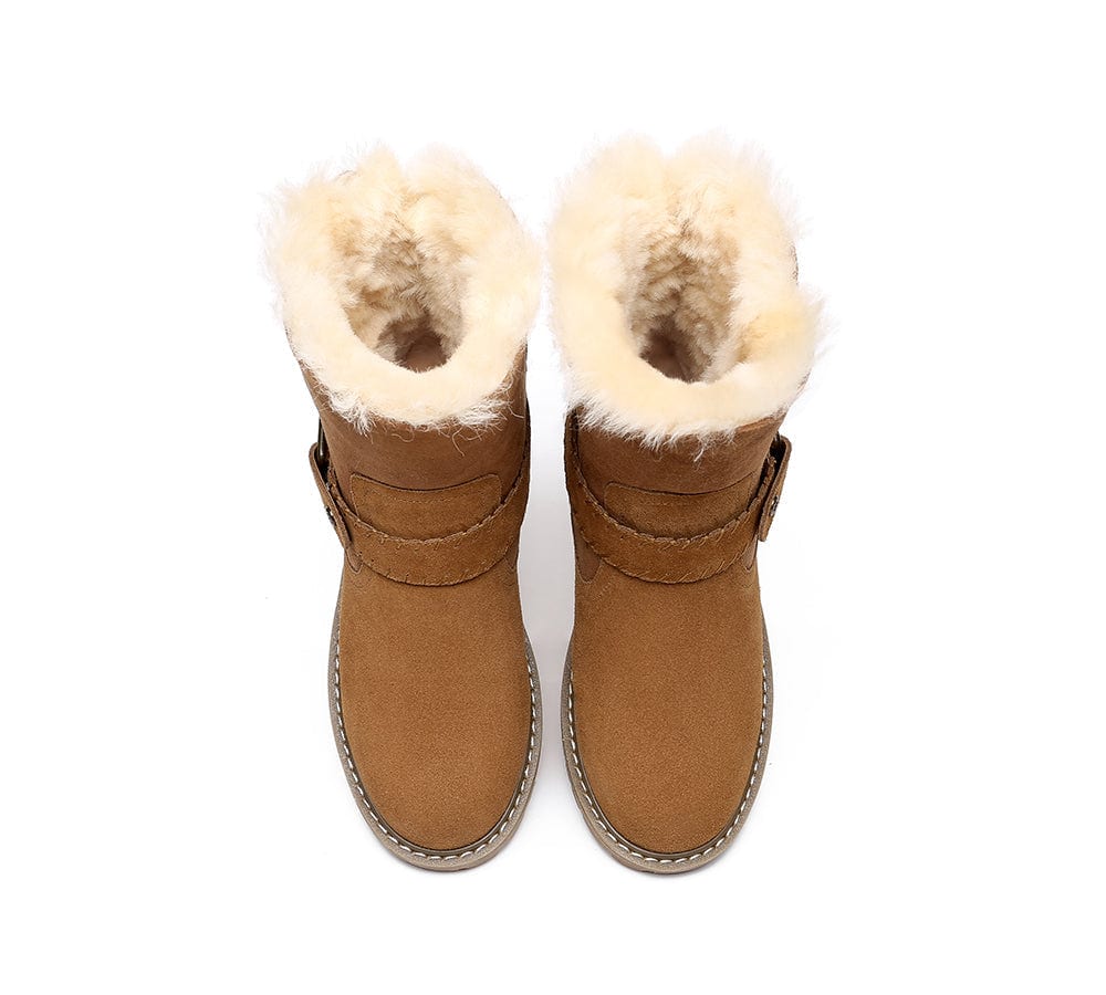 UGG Boots Women Sheepskin Wool Mid Calf Fashion Boots Sarah - Image 7