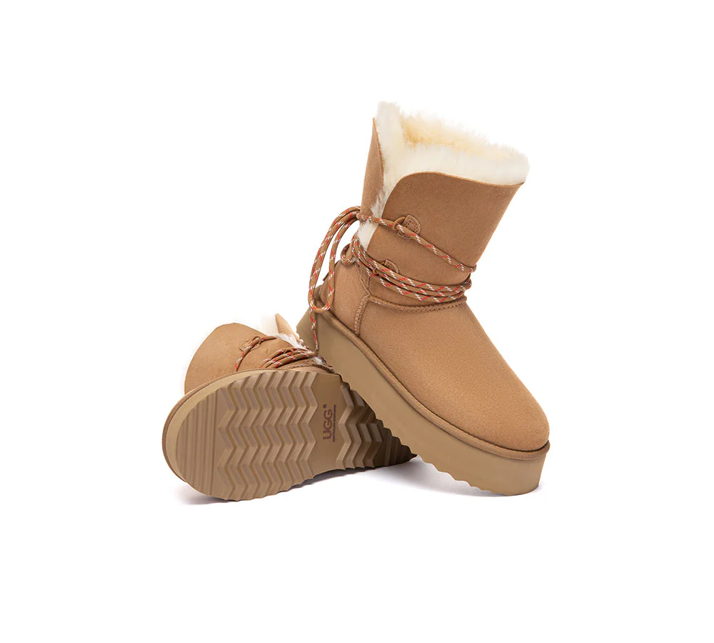 UGG Boots Women Sheepskin Wool Platform Carmont - Image 3