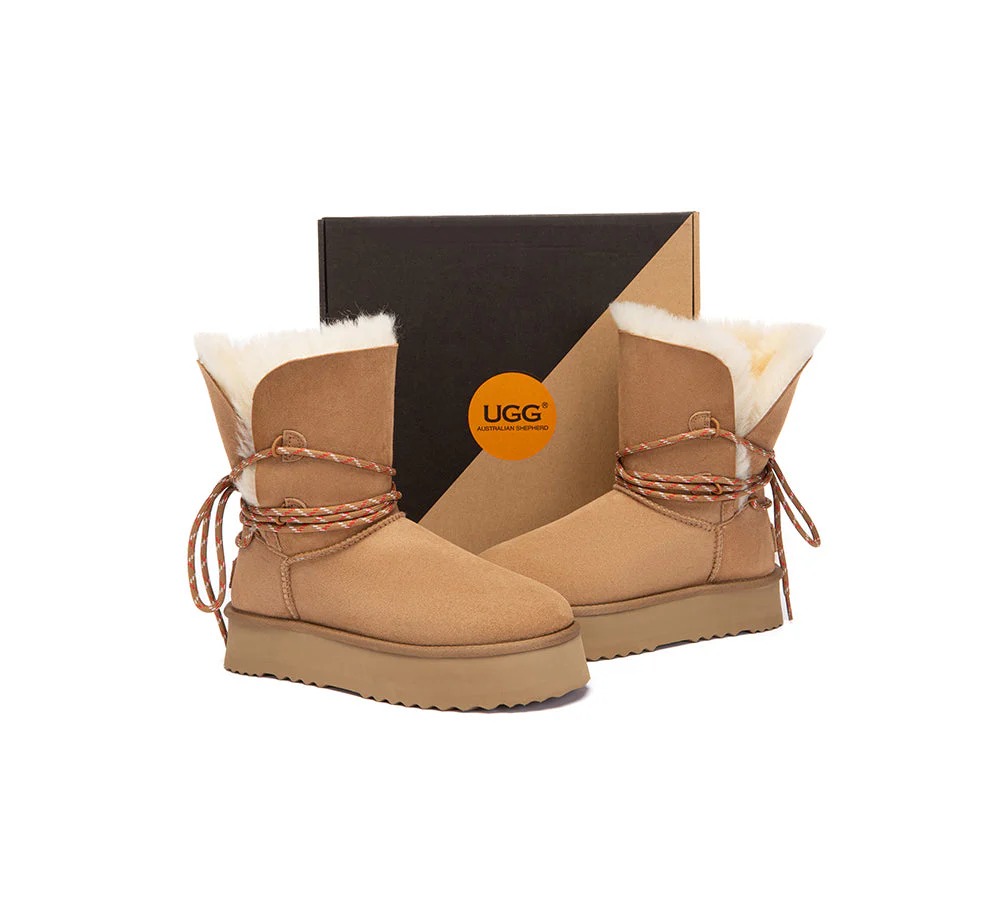 UGG Boots Women Sheepskin Wool Platform Carmont - Image 4
