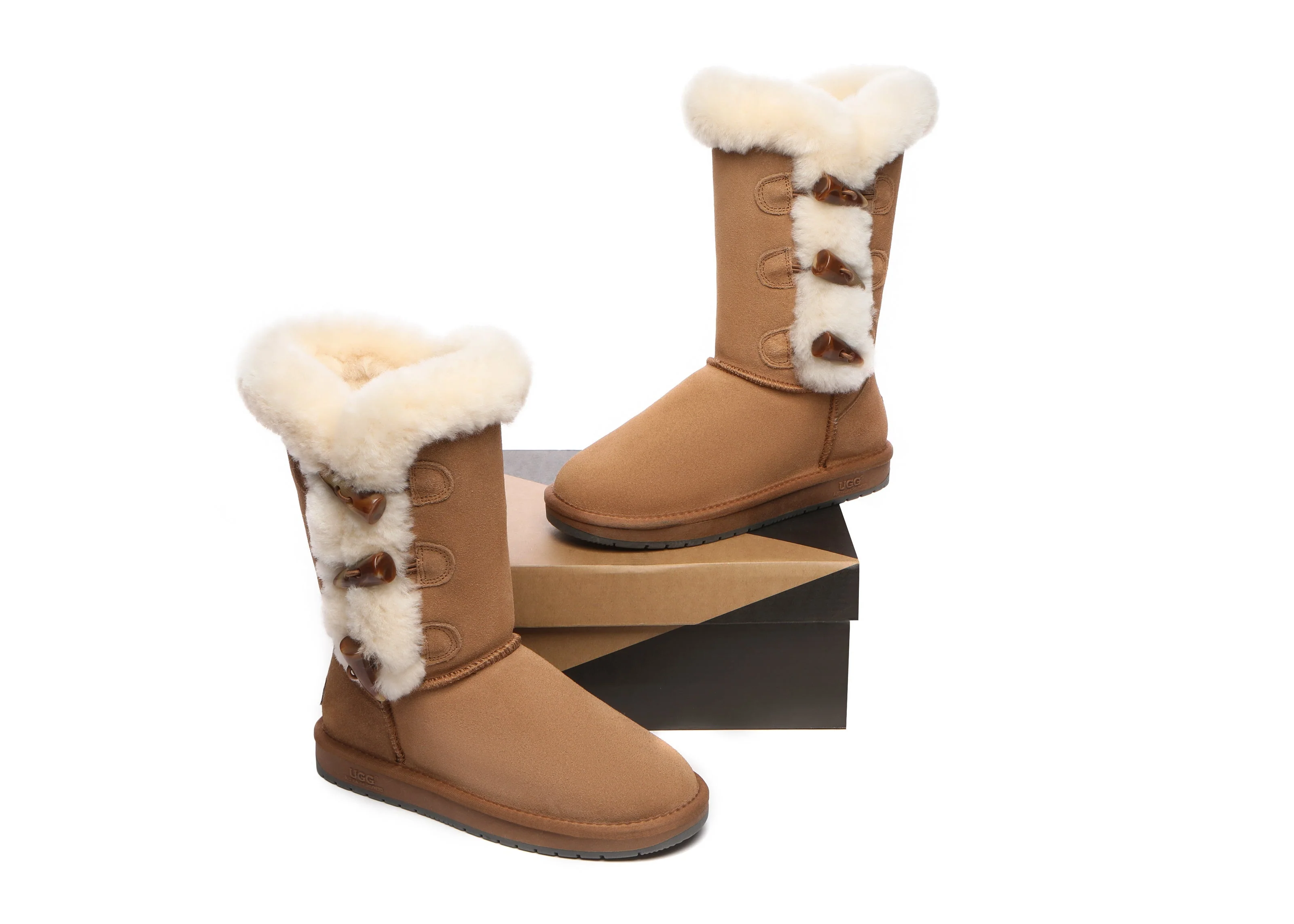 UGG Boots Women Sheepskin Wool Short boots Tamari Toggle Closure - Image 5