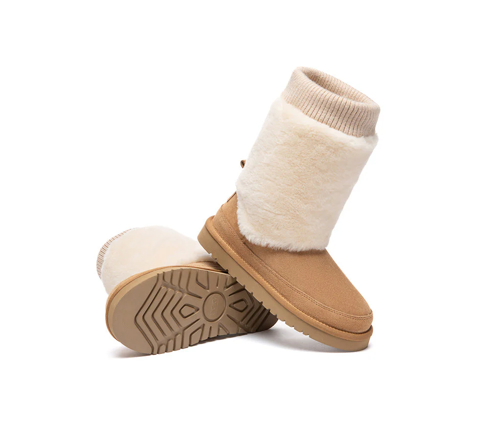 UGG Boots Women Sheepskin Wool Stretchy Short Millen - Image 2