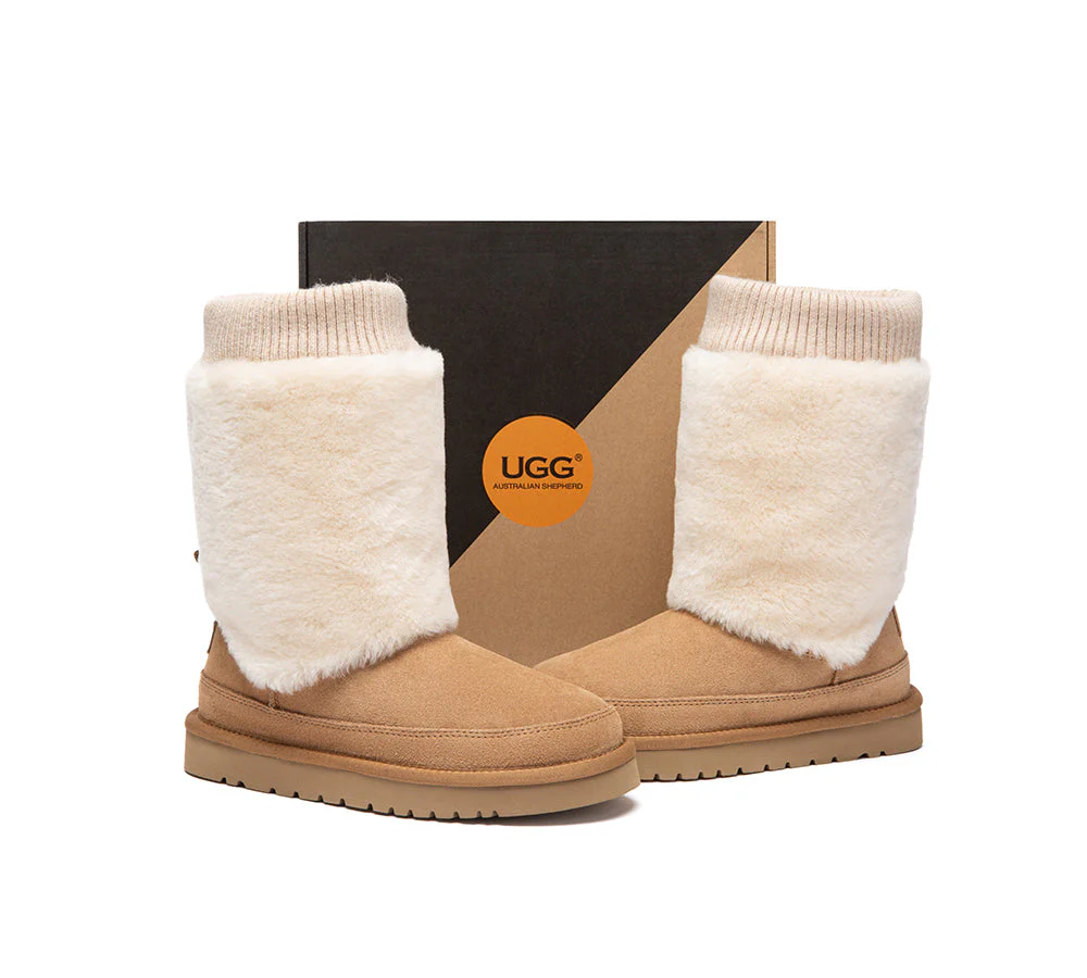UGG Boots Women Sheepskin Wool Stretchy Short Millen - Image 3