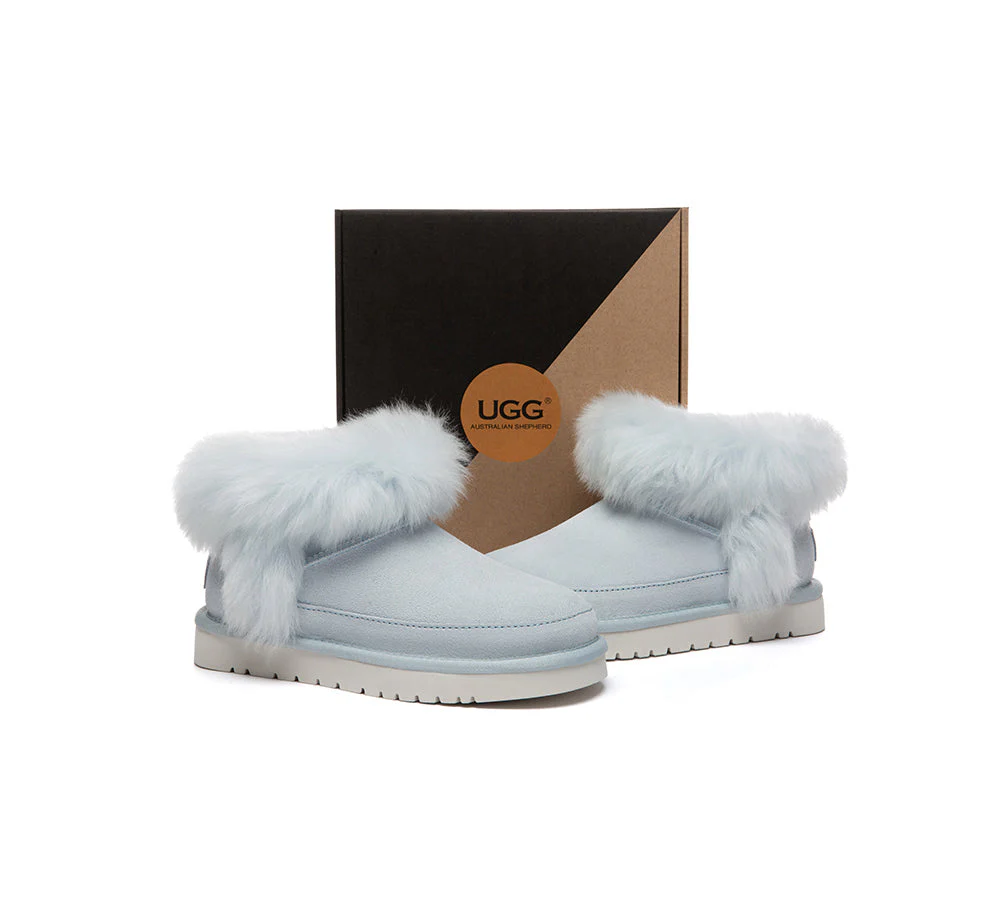 UGG Boots Women Sheepskin Wool Trim Ankle Frovia - Image 11