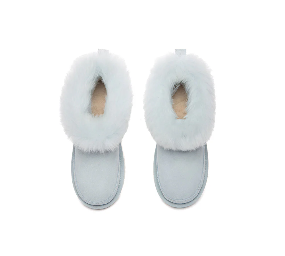 UGG Boots Women Sheepskin Wool Trim Ankle Frovia - Image 13