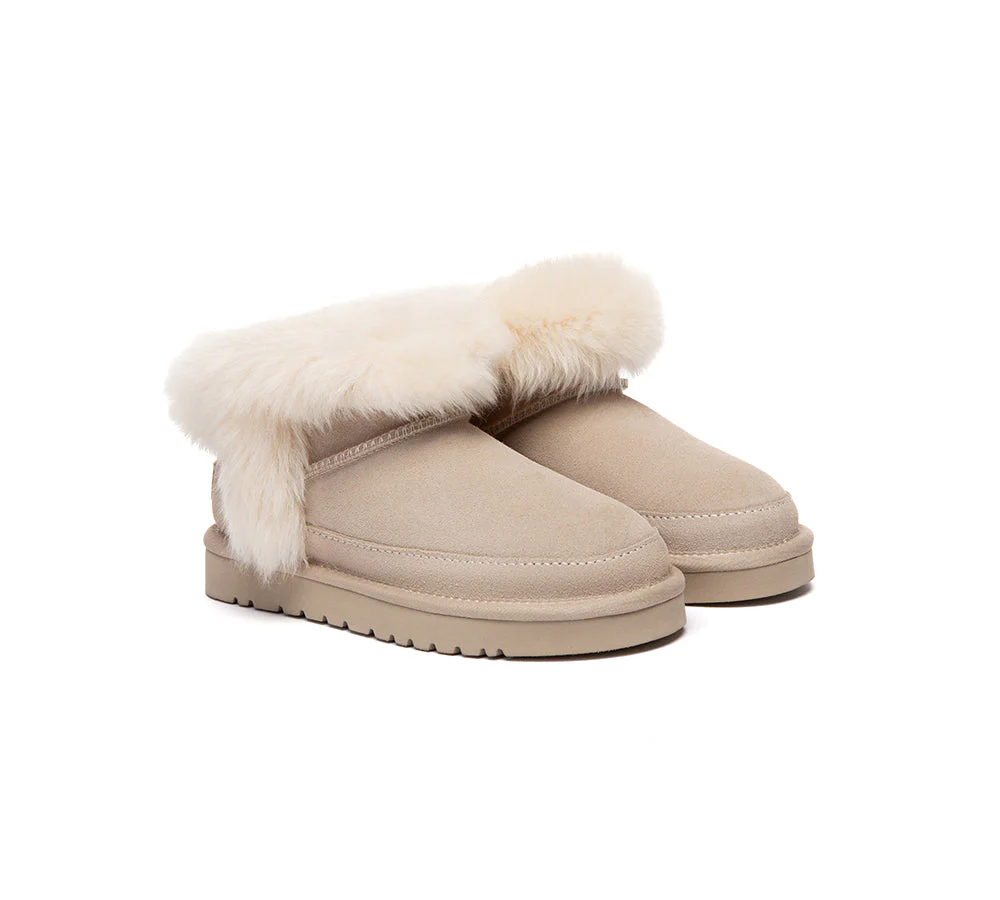 UGG Boots Women Sheepskin Wool Trim Ankle Frovia - Image 3