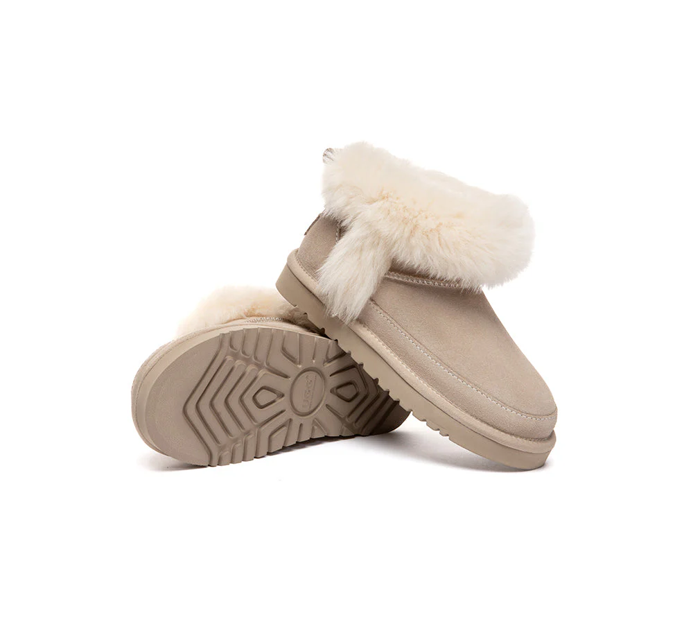 UGG Boots Women Sheepskin Wool Trim Ankle Frovia - Image 4