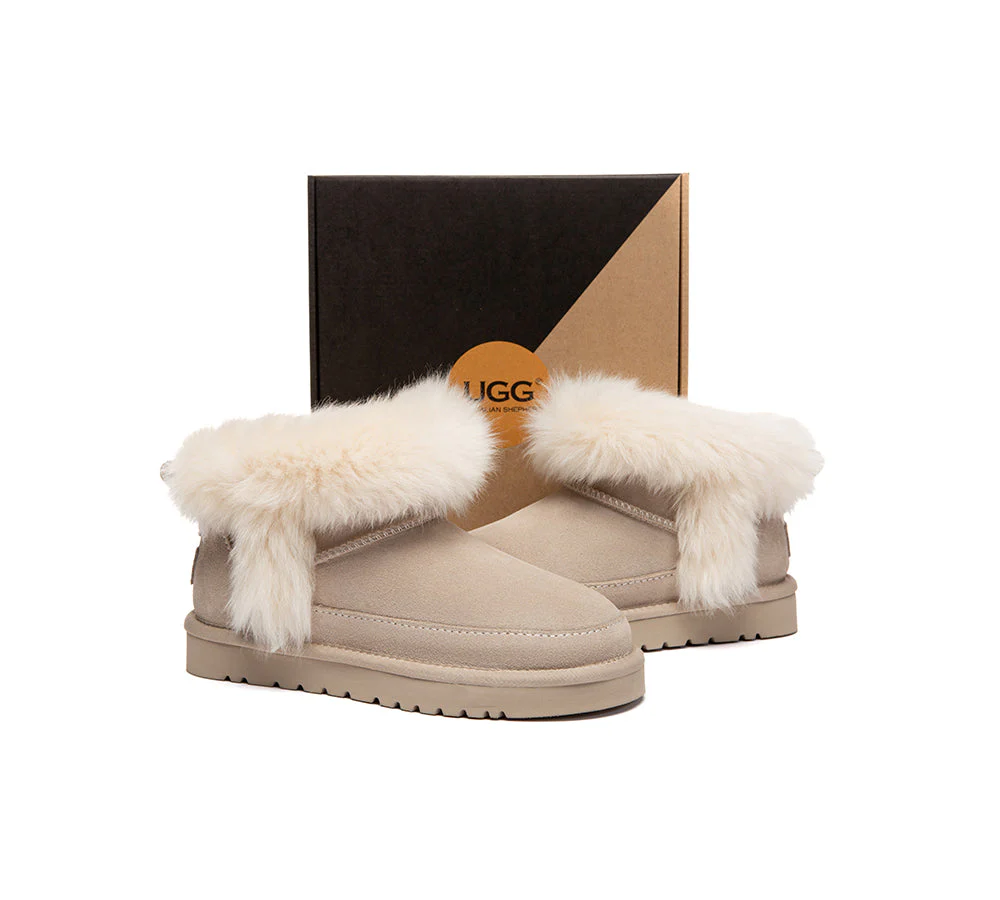 UGG Boots Women Sheepskin Wool Trim Ankle Frovia - Image 5