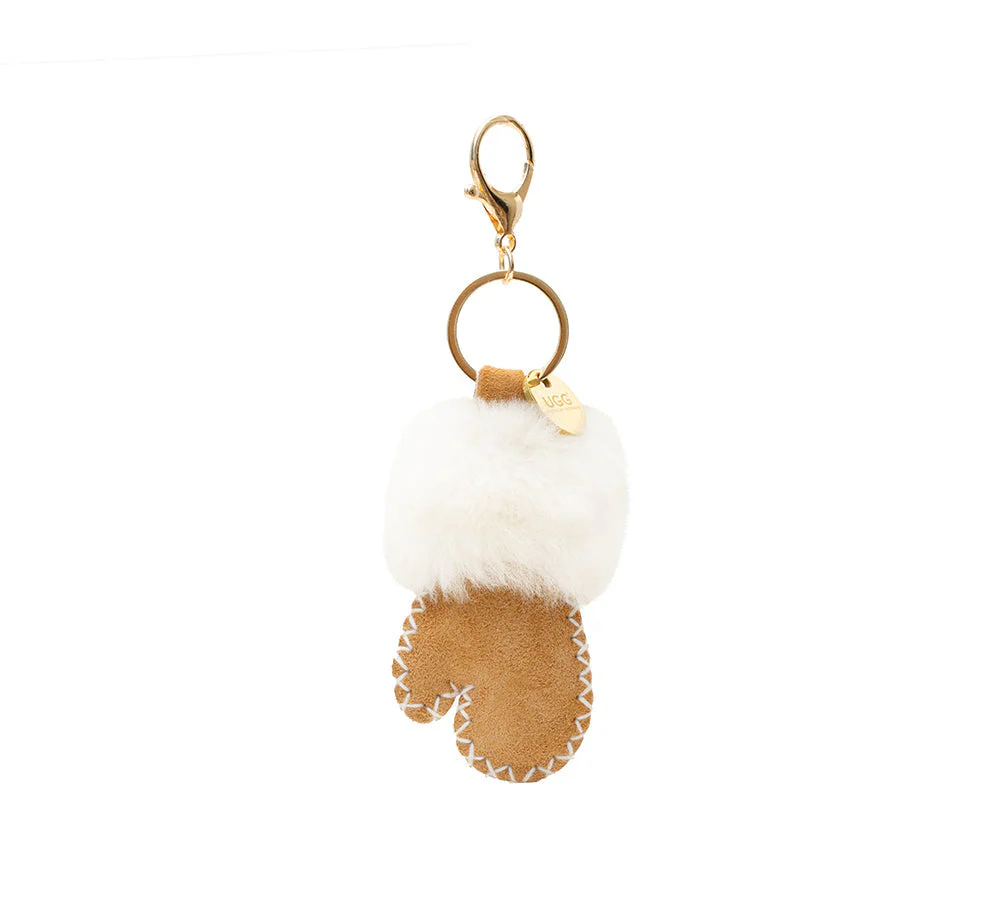 UGG Glove Fluffy Sheepskin Wool Keyring - Image 3
