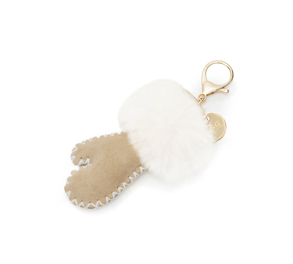 UGG Glove Fluffy Sheepskin Wool Keyring - Image 7